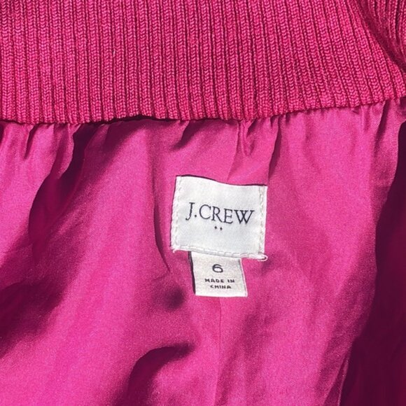 J Crew Wool Coat Pink Zipper Front High Neck Size 6 Gold Zipper Winter - Picture 8 of 11